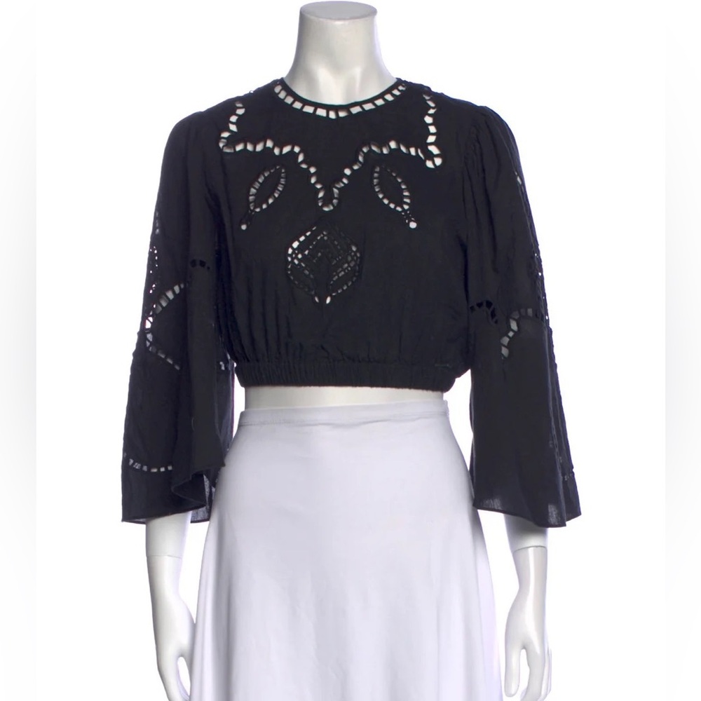 RHODE Eyelet Cropped Top